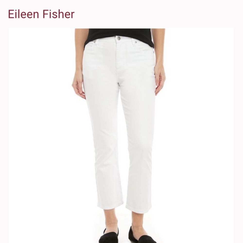 EILEEN FISHER WHITE JEANS. REALLY GREAT QUALITY. 98% ORGANIC COTTON